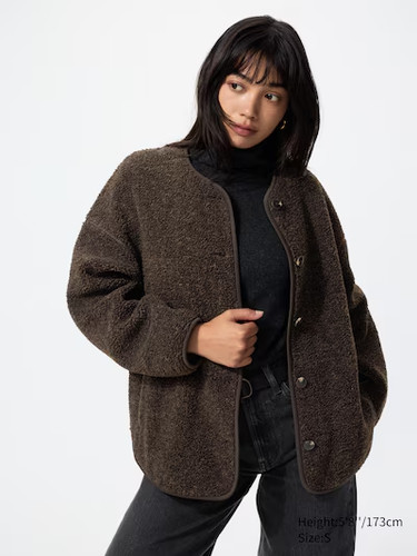 UNIQLO Pile Lined Fleece Relaxed Cardigan | Multiple Color