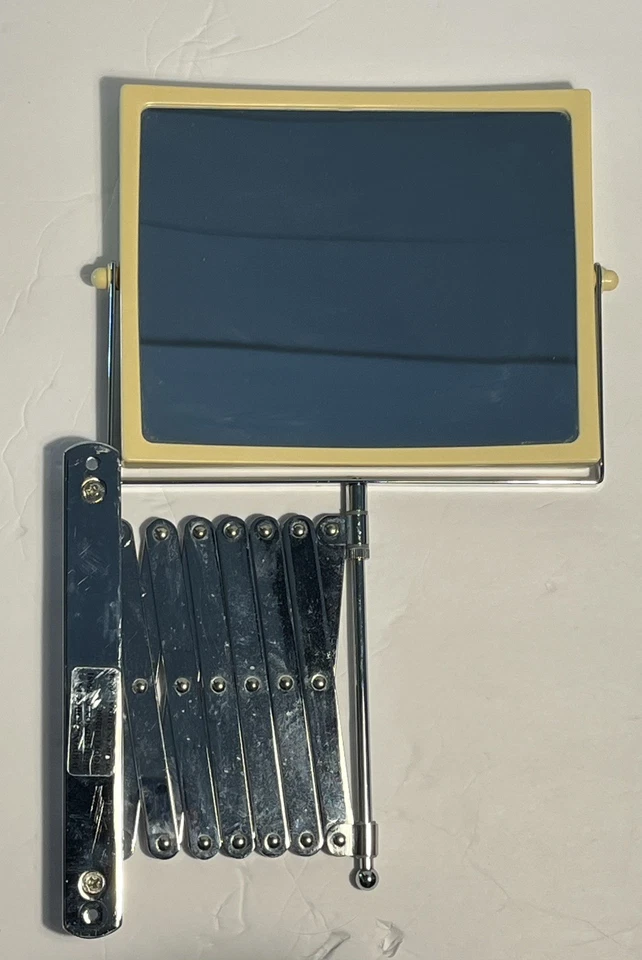 Acordeón Jerdon Mid Century montaje en pared maquillaje pivotante tocador espejo tijera  Foto 4 de 4