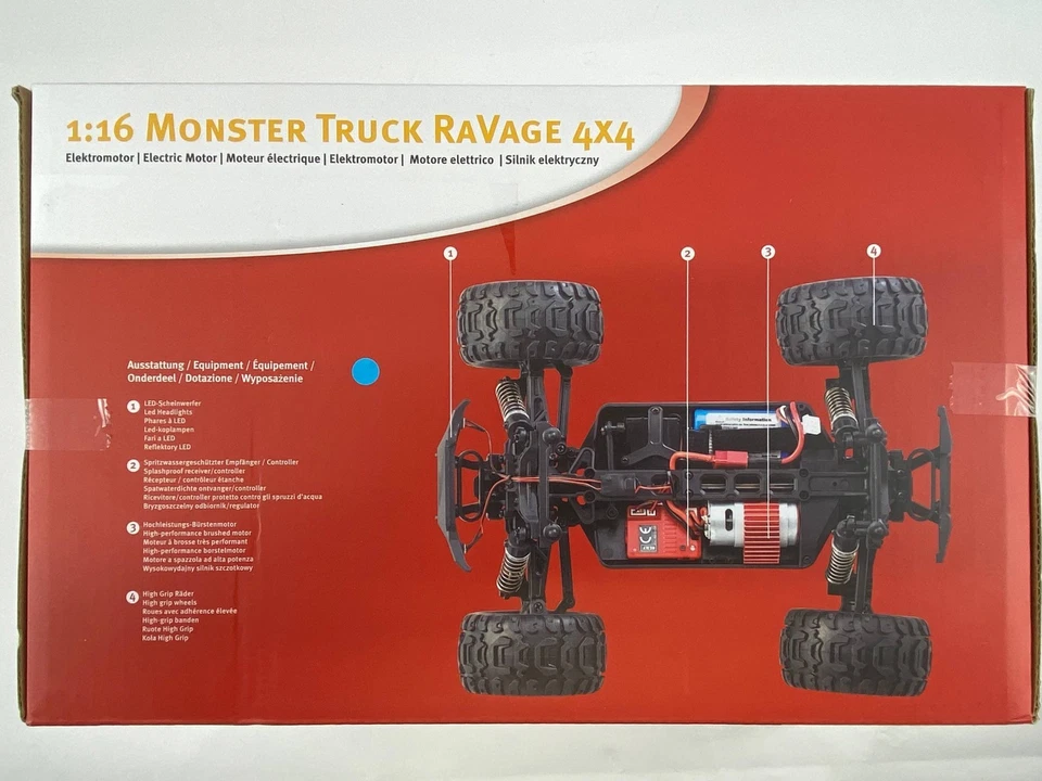 Reely Ravage 4x4 1 16 Monster Truck Elektro RC Auto 30 km h RTR 4WD - Bild 4 von 4