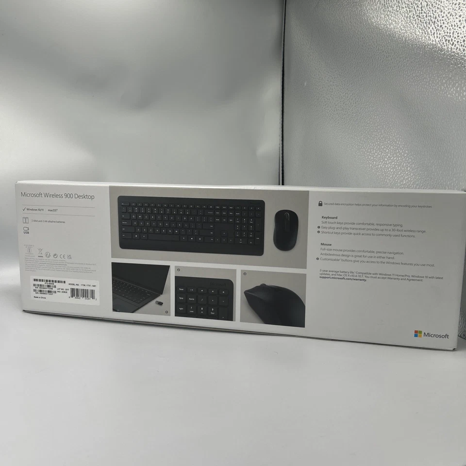 Microsoft Wireless Desktop 900 Keyboard & Mouse Set - Black - Sealed - Image 3 of 4