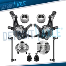 10pc Front Knuckles Wheel Bearing Hubs Sway Bars for 2014-2017 Hyundai Accent