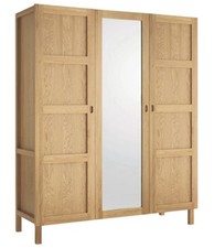 Original Habitat Radius Solid Oak 3-Door Wardrobe