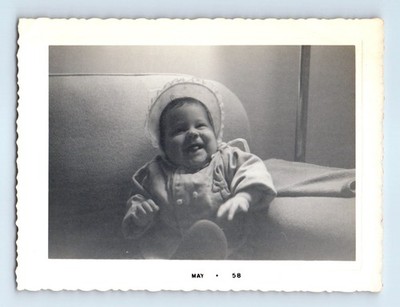 Old Vintage Photo CLOSE UP CANDID PORTAIT OF SMILING TODDLER FOUND PHOTOGRAPH