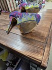 Women’s Stiletto Heels Rhinestone Colorful USA 6” Heel Size 10 By Alba EUC — photo 4