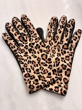kate spade calf hair leopard Leather Gloves Women XL