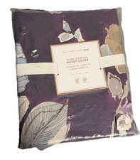 Pottery Barn Teen Dark Garden Duvet Cover Purple Floral Print Twin Size NIP NEW