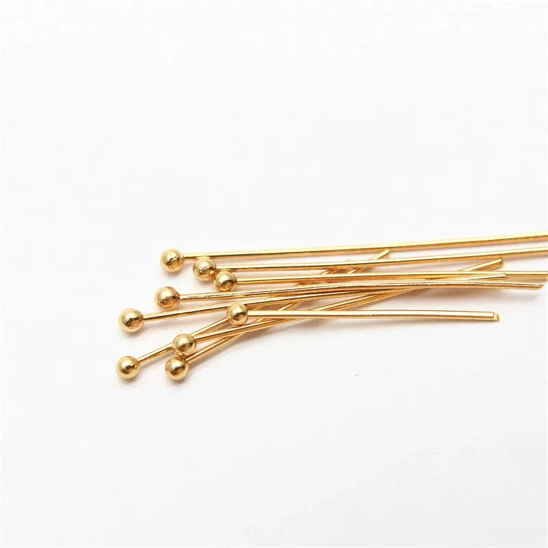 22 25 30mm 316 pinos de cabeça de bola folheados a ouro aço inoxidável achados - Imagem 3 de 4