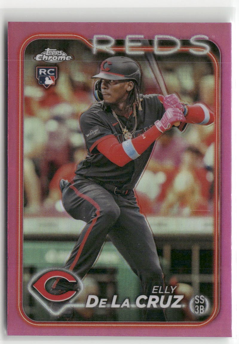 2024 Topps Chrome #44 Elly De La Cruz Pink Refractors RC REDS ☘️100