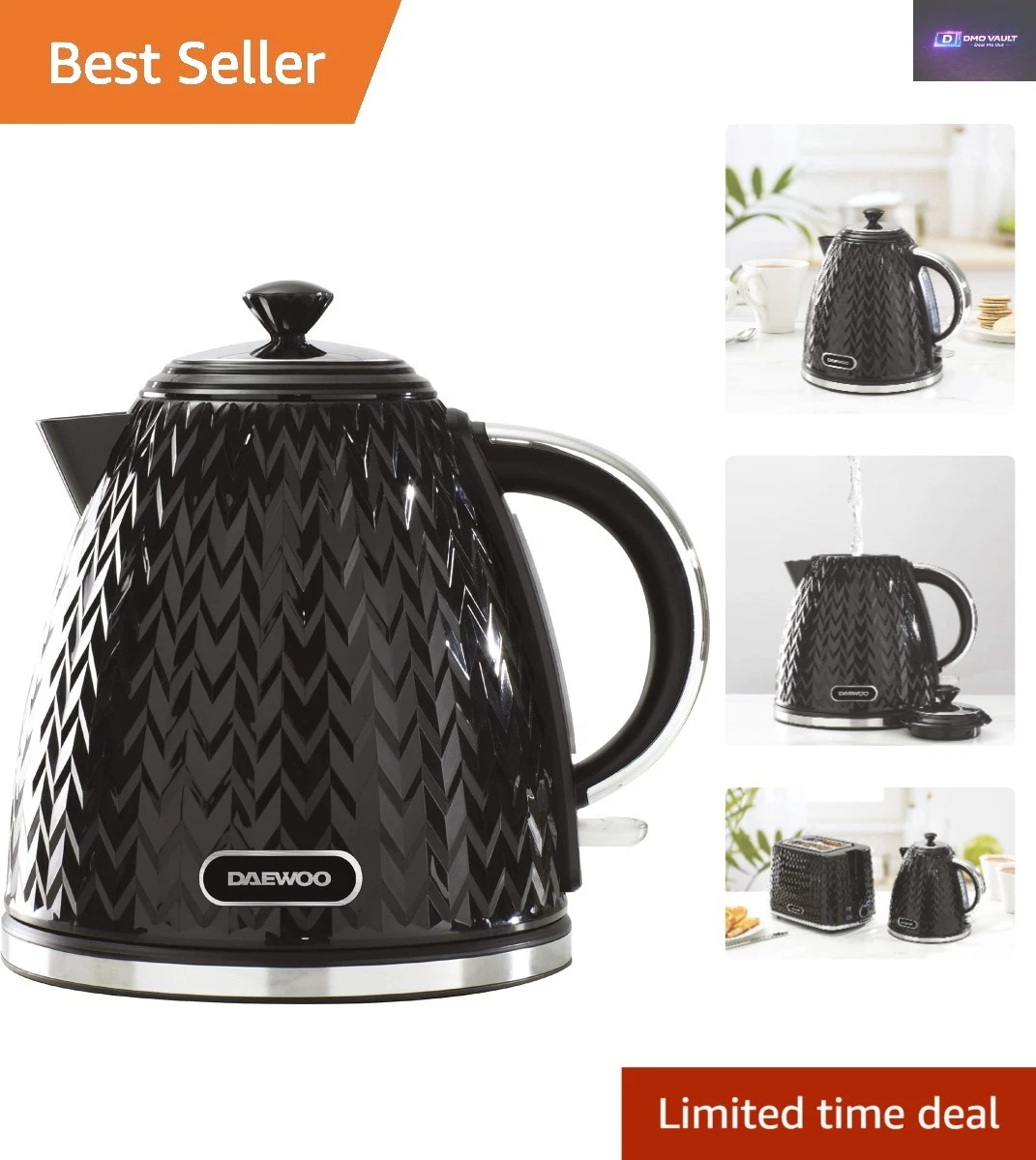 Stylish Argyle Collection Electric Kettle - 1.7L Capacity with Safety Features
