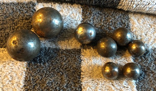 Vintage Steel Marbles Steelies 8- 2 Shooter 6 Smaller - Picture 2 of 2