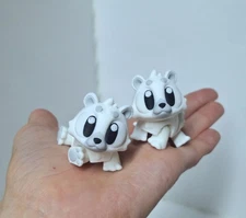 3D Printed Gift Articulating Cute Mini Flexi  Animal  polar Bear lot of 2