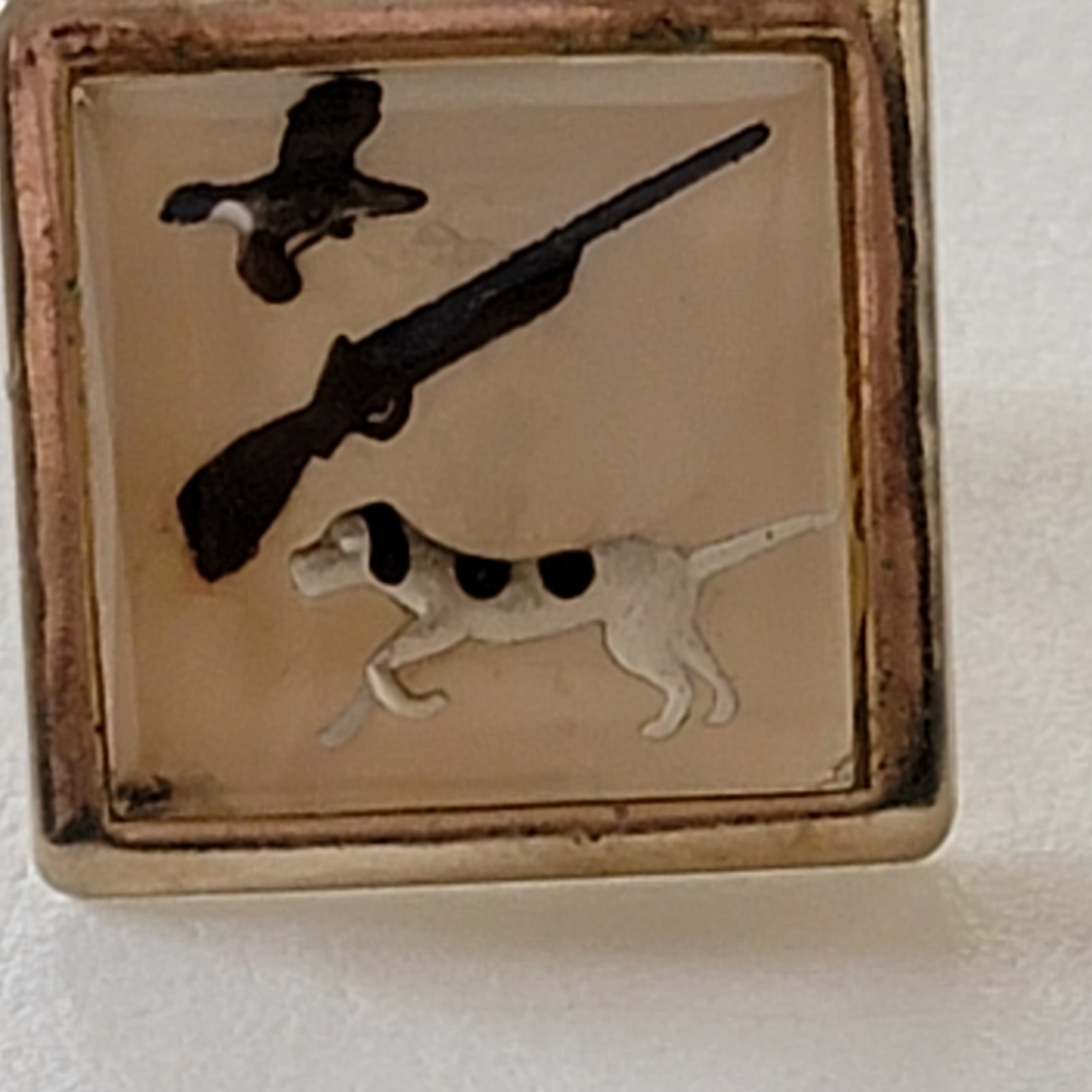 Vintage Reverse Intaglio Cufflinks Pointer Dog Sh… - image 2