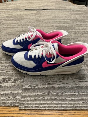 Nike Air Max 90 FlyEase Shoes Mens Size 9.5 White Pink Blue CU0814-101 Sneakers