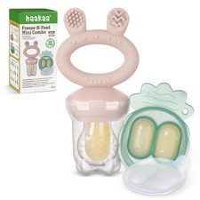 Haakaa Baby Fruit Food Feeder Mini Freezer Nibble Tray Combo, Breastmilk Popsi