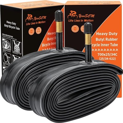 Fahrrad Schlauch 2er-Pack 700x25c bis 700x32c Gummi AV48mm Schrader Reifen