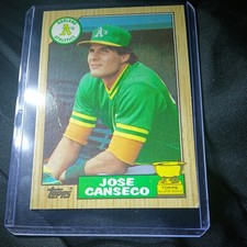 Jose Canseco 1987 Topps #620 Oakland Athletics card error
