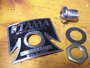 Original Black Tama Swingstar Metal Drum T-Badge w/ Grommet Vintage FREE S/H