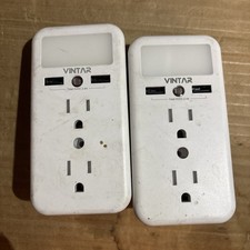 VINTAR Outlet Adapter, multi usb 6 Outlet Widely Spaced Extended 2 pack works