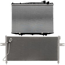 For Nissan Frontier Nissan Xterra l4 Aluminum Radiator&AC Condenser Cooling Kit