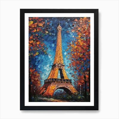 Eiffel Tower Paris France Vincent V Framed Wall Art Poster Canvas Print Picture