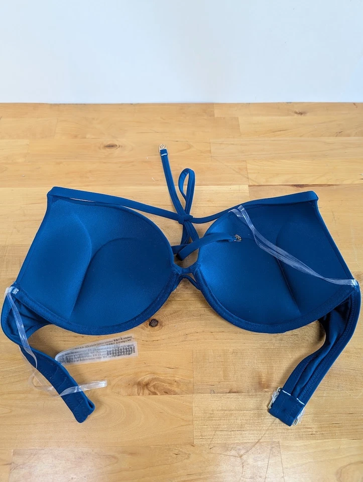 Victoria’s Secret Swim Bombshell Add-2-Cups Bikini Top 32D – Blue Rhinestone - Image 4 of 4