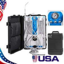 Portable Dental Delivery Unit Cart Air Compressor Strong Suction System 4Hole