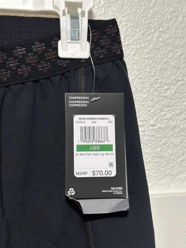 Under Armour Men's SmartForm Shorts RUSH Compression - Sz L Men 1370316-001 - Image 3 of 4