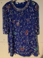 Vintage Odeon Silk  Sequin Shirt 90s Dressy Top