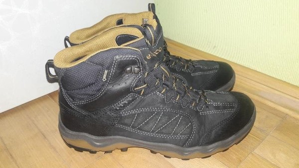 Men Ecco Boots Black Leather 42