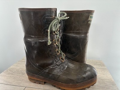 Vintage Hodgman Insulated Rubber Rain Mud Farm Boots Mens Size 12 Steel Shank