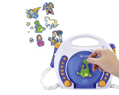 X4 Tech Bobby Joey Kinder CD-Player CD, SD, USB Inkl. Mikrofon Blau