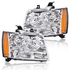 Headlights Fits 07-13 Chevy Avalanche 07-14 Chevy Suburban 1500 Tahoe Lamps Pair