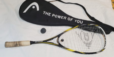 Dunlop Fusion 70 Squash Racket Excellent cond. W/ bag Black  Yellow  White