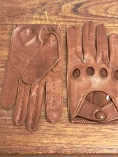 Vintage Coach Tan Leather Driving Gloves Large