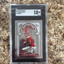 Panini 2024 Zenith Z Marquee Xavier Worthy Chiefs Rookie #7 SGC 10