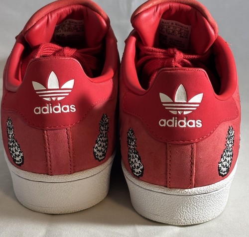 Adidas X Granja Cuero Rojo Superstar Piña Bordada Tenis Mujer Talla 7 - Imagen 5 de 11
