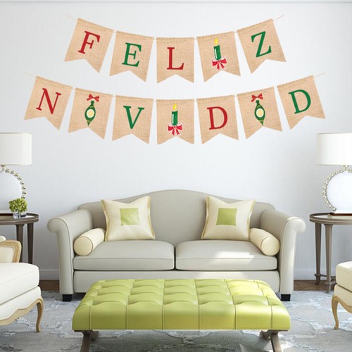 Christmas Decoration Pull Flag Hanging Decorations Triangle Bunting Banner - Imagen 4 de 12