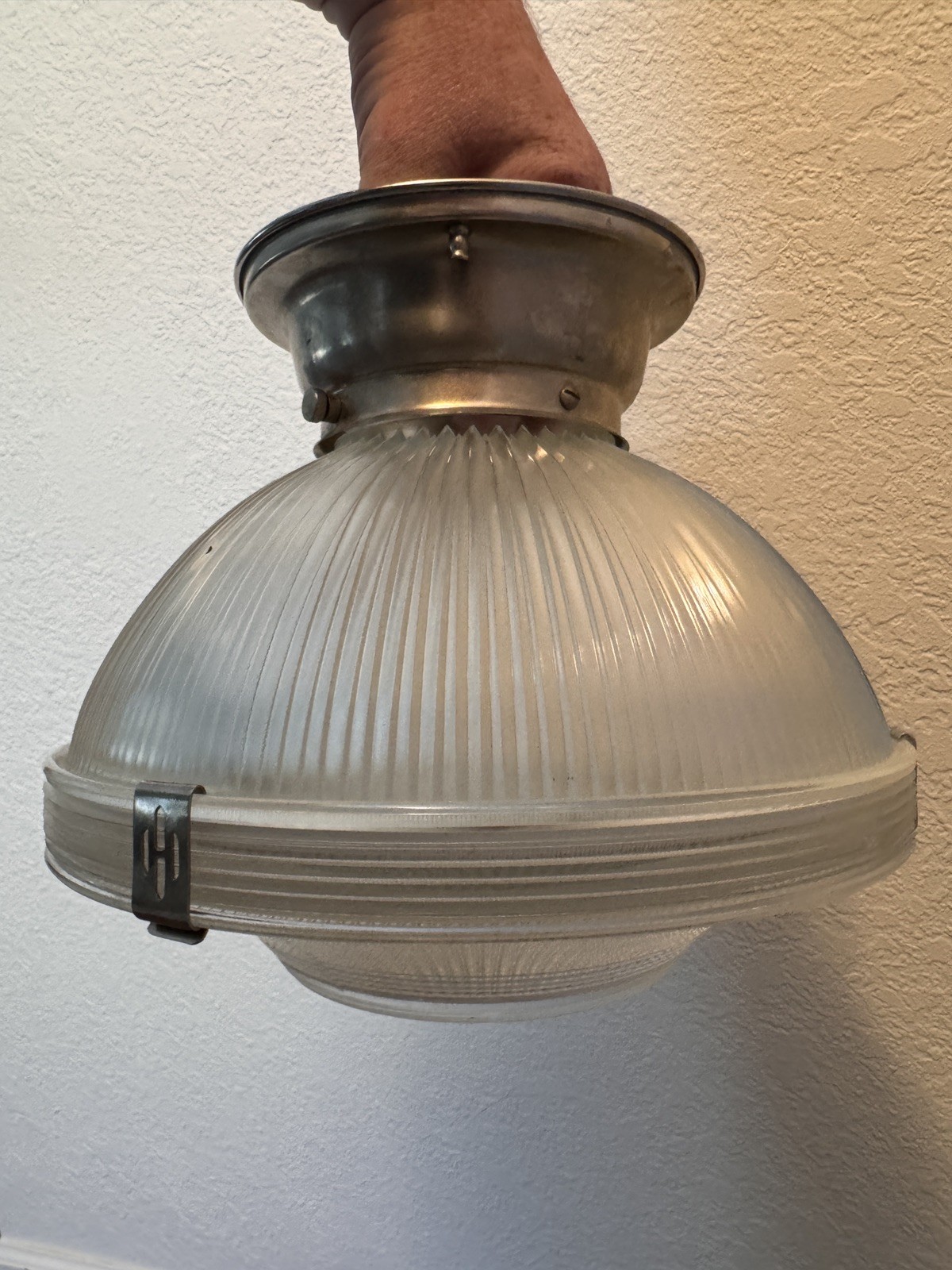 VINTAGE 1930'S HOLOPHANE PENDANT CEILING LIGHT FIXTURE ART DECO ANTIQUE