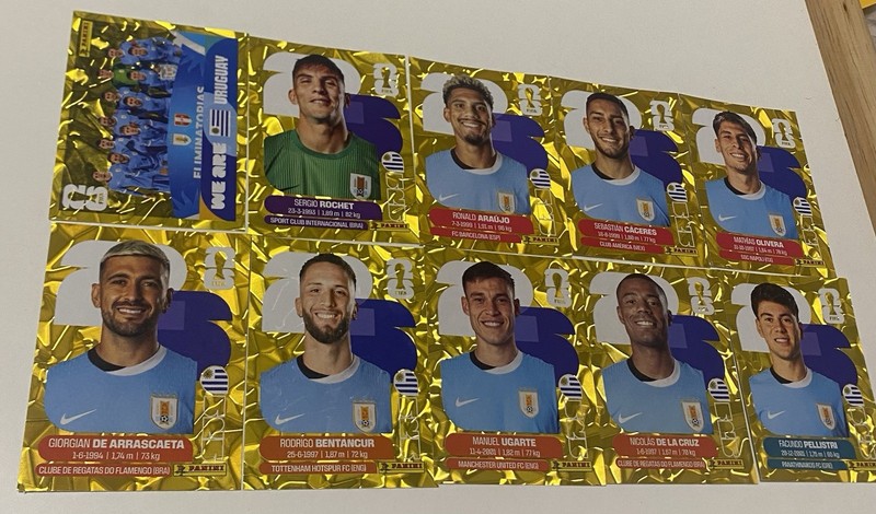 10x Uruguay Gold Crumple Online Exclusive Set 2026 World Cup Panini