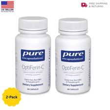 2-Pack Pure Encapsulations OptiFerin-C Iron + Vitamin C 60 Caps Each Exp 02/2026