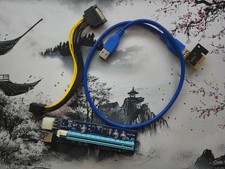 60cm VER009S PCI-E Riser Card PCIe 1x to 16x USB 3.0 Data Cable Bitcoin Mining