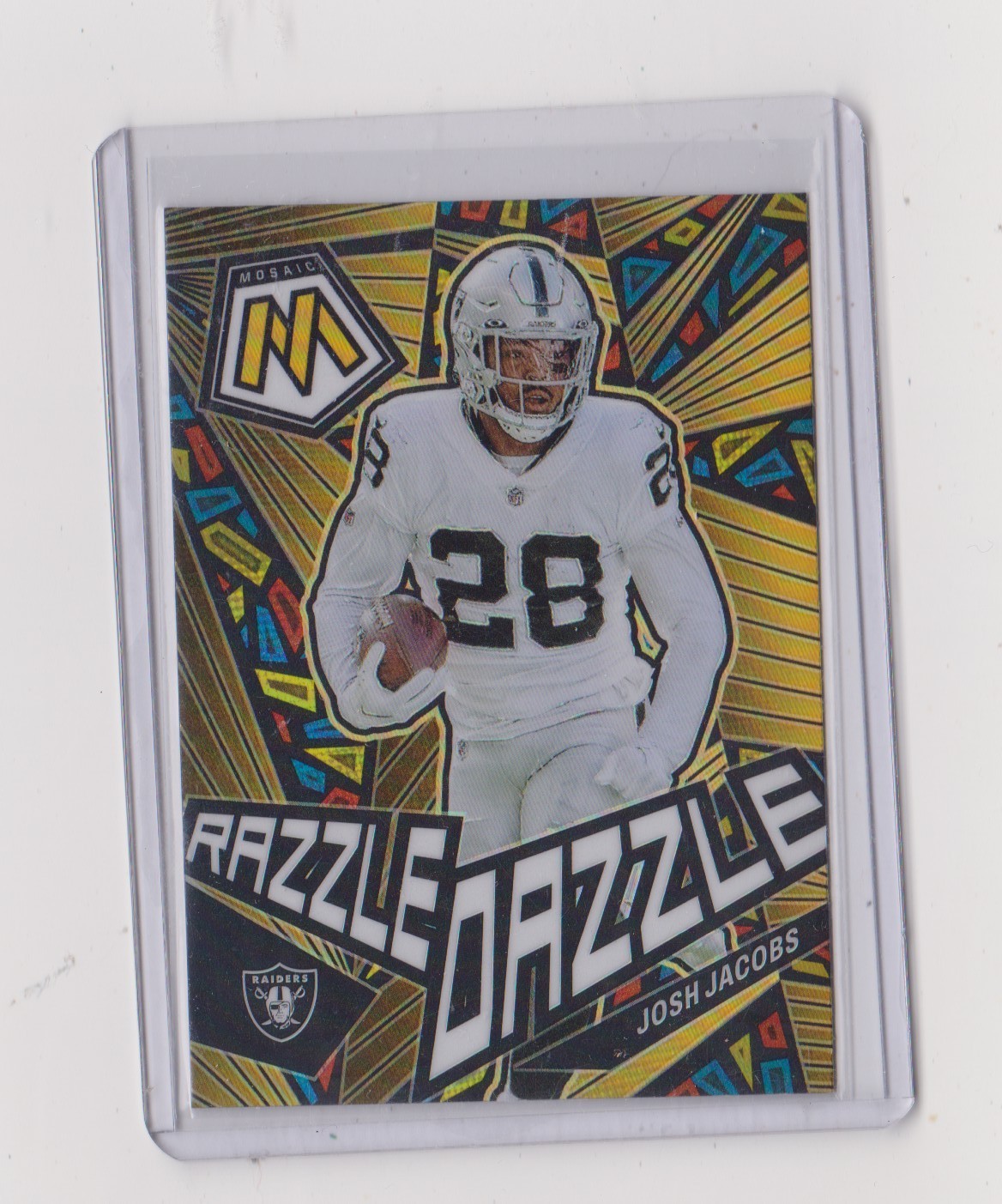 Josh Jacobs 2023 Mosaic RAZZLE DAZZLE SP Case Hit Raiders / Packers