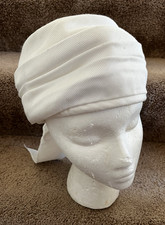 Vintage Voguemont White Turban Style W/Hanging Bow Hat