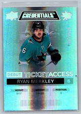 2021-22 Upper Deck Credentials #109 Ryan Merkley San Jose Sharks /999