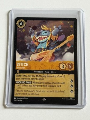 Stitch Rock Star 23 Disney Lorcana First Chapter 2023 MT 9.0 +Super Rare