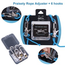 Non-Slip Rope with Roller Tensioner 6 Hooks Cable Puller Cargo Tightening