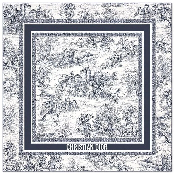 Foulard carré Dior Toile de Jouy Ecosse 90 51SCO090I602 132790006