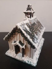 Vtg. Ceramic 1990 Byron Molds Hand Painted Christmas Village School House Decor 