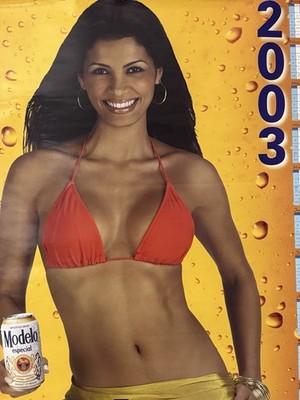 MODELO Cerveza Sexy Latin Girl 2003 Beer Poster 19 X 27 in sexy Calendar