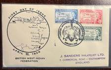 Jamaica FDC 1958 Map West Indies Queen Elizabeth, 2d, 5d, 6d one cover